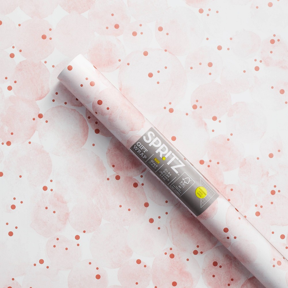 (6.pack) Waterdot Gift Wrapping Paper Pink/White - Spritz™
