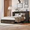 KIGFTSOD Farmhouse Murphy Cabinet Bed with Charging Station - 2 of 4