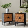 Murah Modern 25"Tall 2-Drawer Nightstand with Charging Station and Adjustable Legs Set of 2| HULALA HOME - 2 of 4