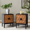 Murah Modern 25"Tall 2-Drawer Nightstand with Charging Station and Adjustable Legs Set of 2| HULALA HOME - image 2 of 4