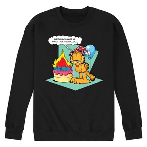 Men's - Garfield - Birthday's Make Me Old Graphic Fleece Sweatshirt - 1 of 4