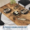 Dining Table Set for 4, Sturdy Wooden Kitchen Table with Chamfer Design and Metal legs, Upholstered Bench & 2 Classic Dinner Chairs - 4 of 4