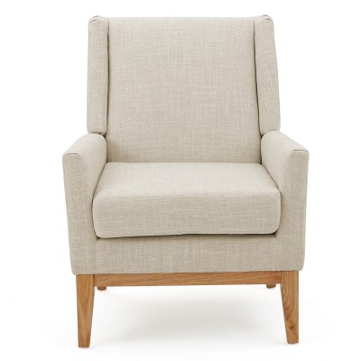 GDFStudio Glasgow Modern Fabric Upholstered Club Chair with Rubberwood Leg