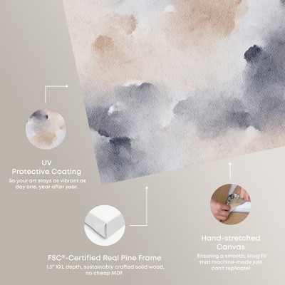 Boho Abstract Watercolor Canvas Art in Beige and Gray, 20" x 24"