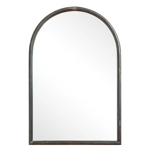 36" x 24" Decorative Wall Mirror Gray - Storied Home: Oval, Shabby Chic, Wood Frame, No Assembly Required - 1 of 3