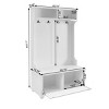 4-In-1 Design MDF Hall Tree Entryway With Bench ,4 Hooks Coat Rack And Shoe Storage,For Hallways,Living Room-Cuddlewood - 4 of 4
