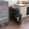Costway Bathroom Floor Cabinet Toilet Narrow Storage Organizer with Flip Top Black - 2 of 4