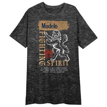 Modelo Fighting Spirit Women's Heather Black Short Sleeve Night Shirt