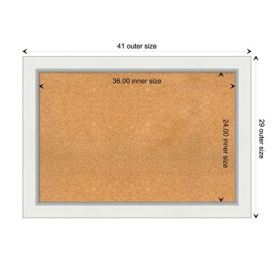 Eva White Gold Framed Natural Cork Bulletin Board