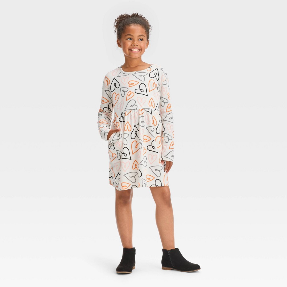 Assorted Girls' Relaxed Fit Long Sleeve Halloween Dress - Cat & Jack™ Cream XS-XL, Case Pack Of 21