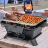 Tangkula 100% Cast Iron Charcoal Grill Portable Hibachi Grill with Grill and Grate Hooks Tabletop Japanese BBQ Grill Black - 2 of 4