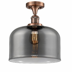 Bell - 1 Light Semi-Flush Mount In Industrial Style-12 Inches Tall and 12 Inches Wide - 1 of 1