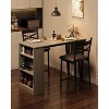 3 Piece Bar Table Set for 2, Bar Table and Chairs Set with with Flip Top Extension, Dining Table Set with Storage Shelves, Suitable for Small Space - 3 of 4