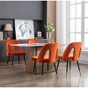 Modern Velvet Upholstered Dining Chair Set of 2 with Nailhead Trim and Gold Tipped Metal Legs for Kitchen or Dining Room-Baofuwish - 3 of 4