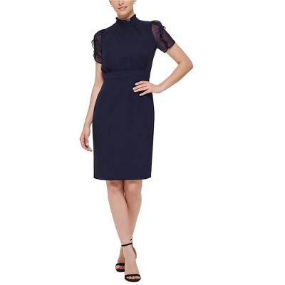 Vince Camuto Womens Puff Sleeve Crepe Bodycon Dress