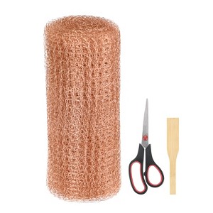 Unique Bargains Copper Mesh Rustproof Flexible Durable Copper Wool W Precision Scissor and Wood Stick 1 Set - 1 of 4