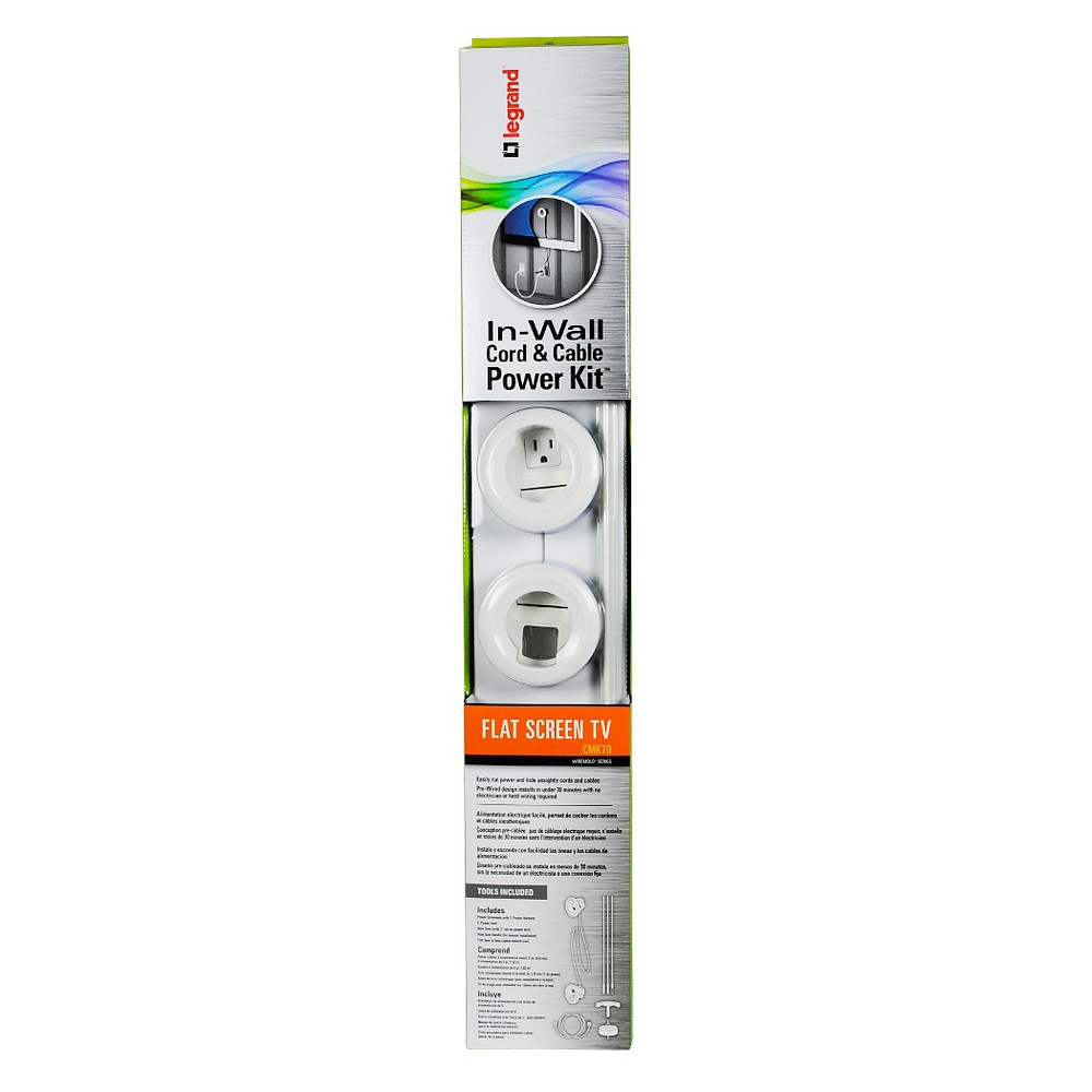 Wiremold Flat Screen TV Cords and Cable Power Kit