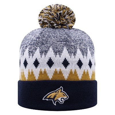 NCAA Montana State Bobcats Men's Jagged Knit Cuffed Beanie with Pom