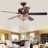 52" x 52" x 20" 5-Blade Gliska Lighted Ceiling Fan with Crystal Shade Black - Warehouse Of Tiffany - 2 of 4