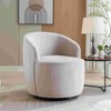 PAGED Teddy/Velvet Swivel Accent Chair,Barrel Chair with Wooden Frame and Swivel Base,Modern Upholstered Swivel Living Room Chairs for Living Room - 2 of 4