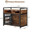 41in Dog Crate Furniture with Storage Drawers, Adjustable Feeder Heavy Duty Indoor Pet Crate for Large Breeds, Multi Functional Kennel Easy Assembly - 2 of 4