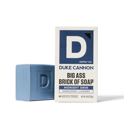 Duke Cannon Supply Co. Big Ass Brick of Soap for Men - Midnight Swim Bar Soap - 10oz