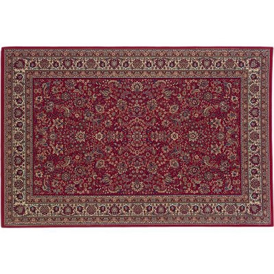 Ariana Red and Ivory Oriental Synthetic Area Rug 5'3" x 7'9"