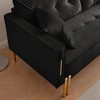 DOMETOUR 70" Velvet Sofa Couch Luxury Modern Upholstered 3-Seater sofa with 2 Pillows for Living Room - 3 of 4