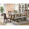 HomeStock 6-Piece Rectangle Distressed Jacobean Finish Solid Wood Top Dining Table with 1-Bench, 4-Chairs - 2 of 4