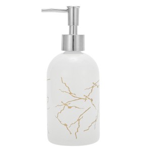 Unique Bargains Reusable Cylinder Marble Soap Dispenser 1 Pc - 1 of 4