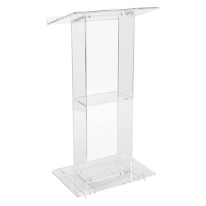 Lectern with Shelf Clear Acrylic - Hampden Furnishings - 1 of 4