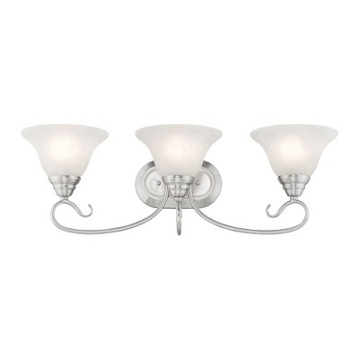 Coronado Brushed Nickel 3-Light Vanity with White Alabaster Glass