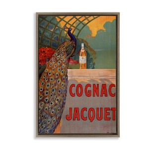 Stupell Industries Vintage Cognac & Peacock Black Framed Floater Canvas Wall Art - 1 of 4