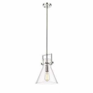 Newton Cone - 1 Light Stem Hung Pendant In Industrial Style-13.63 Inches Tall and 10 Inches Wide - 1 of 1