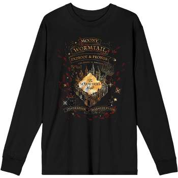 Harry Potter Marauder's Map Women's Black Long Sleeve Shirt
