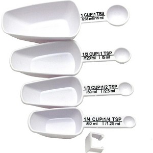 Chef Craft 4pc Nesting Measuring Scoop & Spoon Combo Set - Measure 1/4 tsp to 1 Cup - 1 of 2