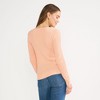 Lands' End Women's Fine Gauge Cotton Baby Cable Vneck Sweater - 2 of 4