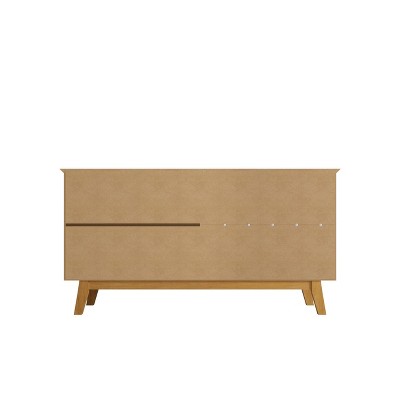 63" White Solid Wood Mid-Century Modern Sideboard