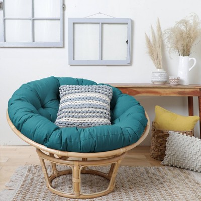 44" x 44" x 4" Papasan Outdoor Chair Cushion Seafoam Blue - Sorra Home