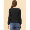 Allegra K Women's Casual Button Decor Long Sleeve Solid Square Neck Blouse - 4 of 4
