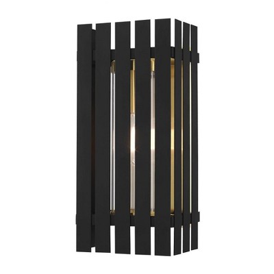 Livex Lighting Greenwich 1 - Light Wall Light in  Black/Satin Brass