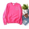 Simply Sage Market Women's Graphic Sweatshirt Embroidered Smiley Face Outline - 3 of 3