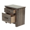 Vynxaria Wood Nightstand - Gray Oak Color, 24" x 16" x 24"H, Versatile Design, Bedroom Essential - 3 of 4