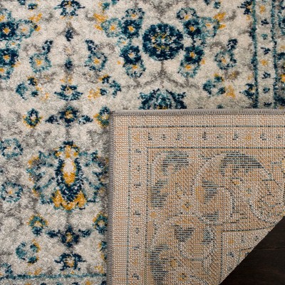 Ivory and Navy Reversible Synthetic Area Rug