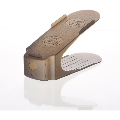 YBM Home Double Shoe Storage Slots Organizer for Closet, Single Unit, Frosty Black, #2165