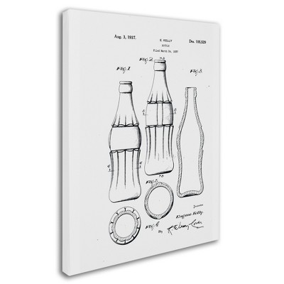 Trademark Fine Art -Claire Doherty 'Coca Cola Bottle Patent 1937 White' Canvas Art