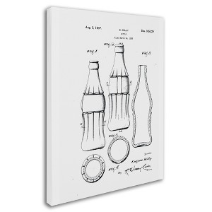 Trademark Fine Art -Claire Doherty 'Coca Cola Bottle Patent 1937 White' Canvas Art - 1 of 3