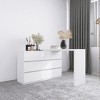 PAGED High Glossy Surface Dresser with Drawers, Chest of Drawers with Golden Handle and Golden Steel Legs, Storage Cabinet for Bedroom - 3 of 4
