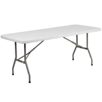 Flash Furniture 6-Foot Granite White Plastic Folding Table