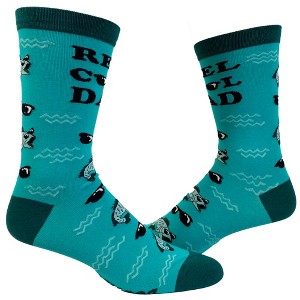 Crazy Dog T-Shirts Men's Reel Cool Dad Socks Funny Fathers Day Fishing Husband Fisherman - 1 of 4